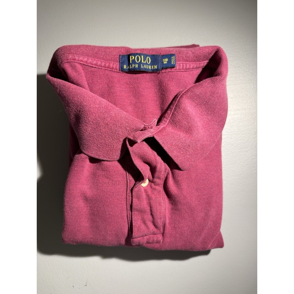 Polo Ralph Lauren Men's 3XB Red‎ Long Sleeve Polo Shirt Big & Tall Pony Logo